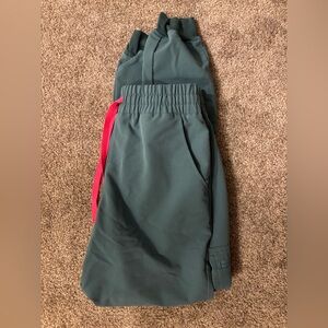 FIGS Teal Jogger Pants with Pink Accents. Small Tall